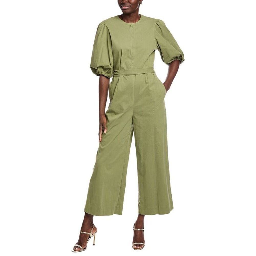 Rebecca Taylor Womens  Lightweight Trench Jumpsuit, Green